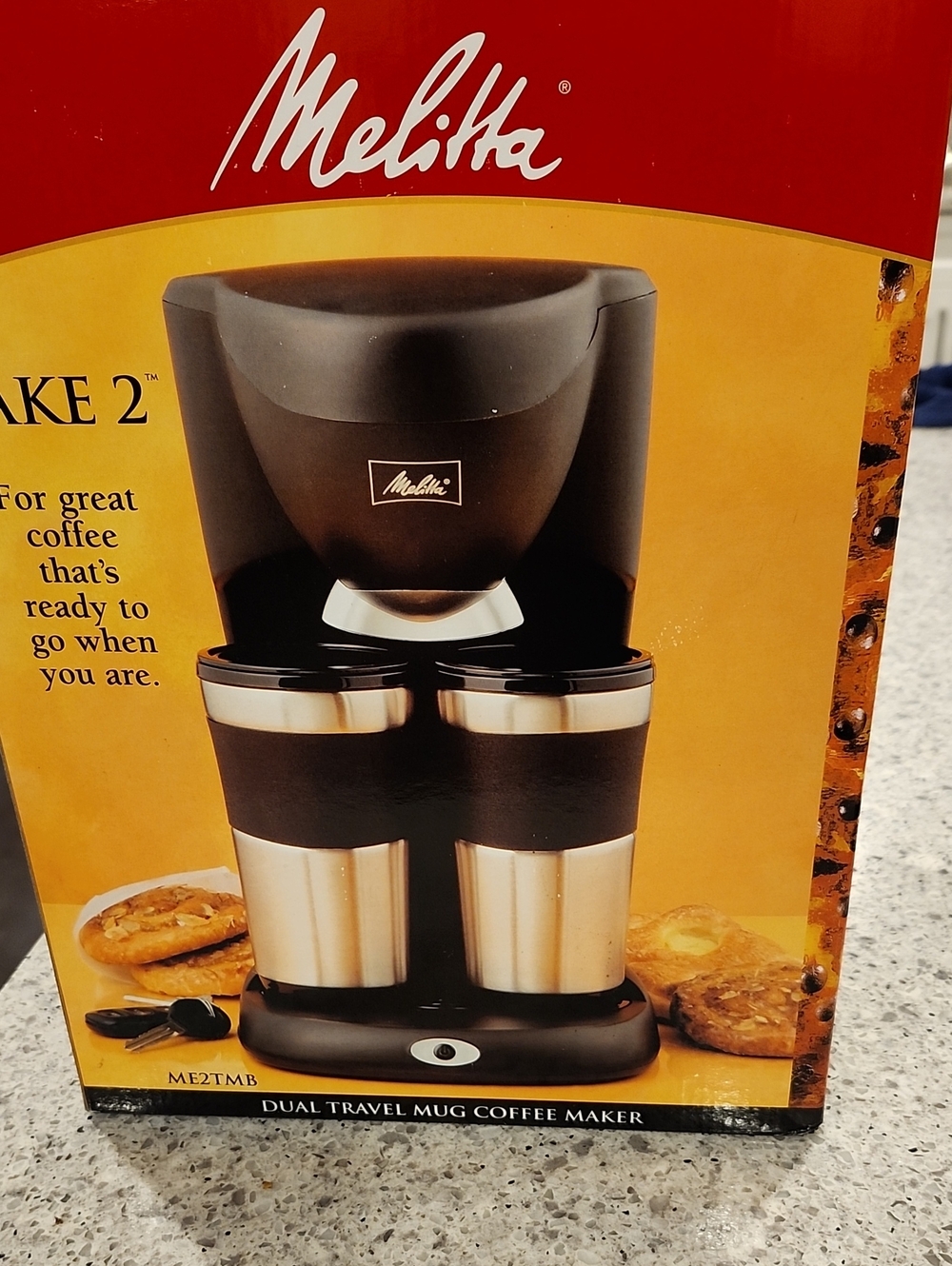 Dual Travel Mug Coffee Maker - Black with Stainless Mugs
